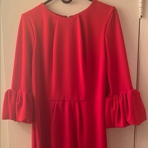 Red Betsy & Adam dress with bell sleeves